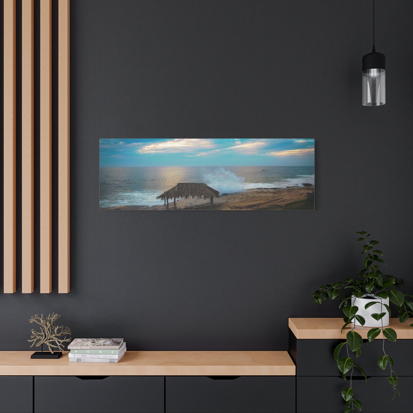 Surf Shack by the Shoreline Matte Canvas, Stretched, 1.25" various sizes to fit perfectly on the wall, great as a house warming gift or for the beach lovers