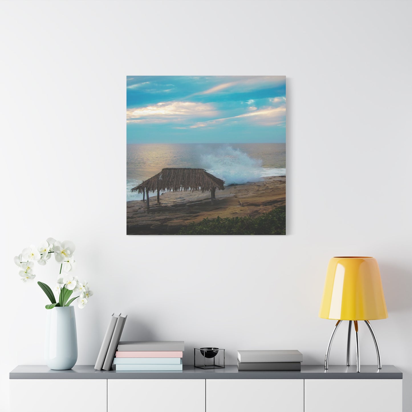 Surf Shack by the Shoreline Matte Canvas, Stretched, 1.25" various sizes to fit perfectly on the wall, great as a house warming gift or for the beach lovers