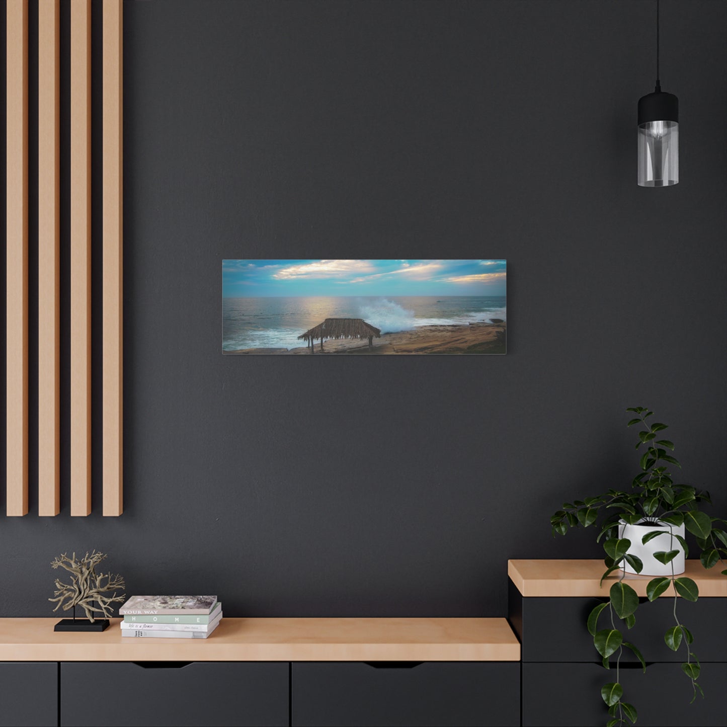 Surf Shack by the Shoreline Matte Canvas, Stretched, 1.25" various sizes to fit perfectly on the wall, great as a house warming gift or for the beach lovers