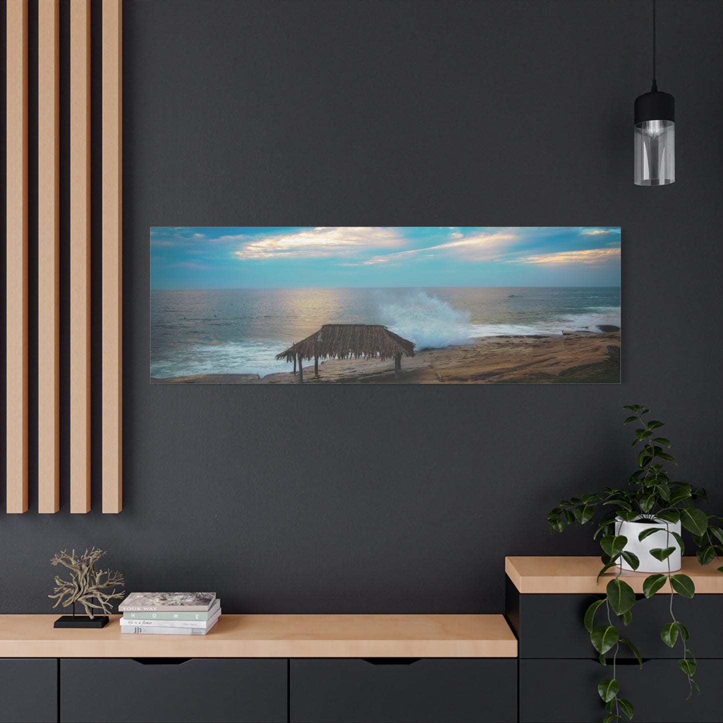 Surf Shack by the Shoreline Matte Canvas, Stretched, 1.25" various sizes to fit perfectly on the wall, great as a house warming gift or for the beach lovers